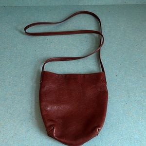 Brown leather cross body bag